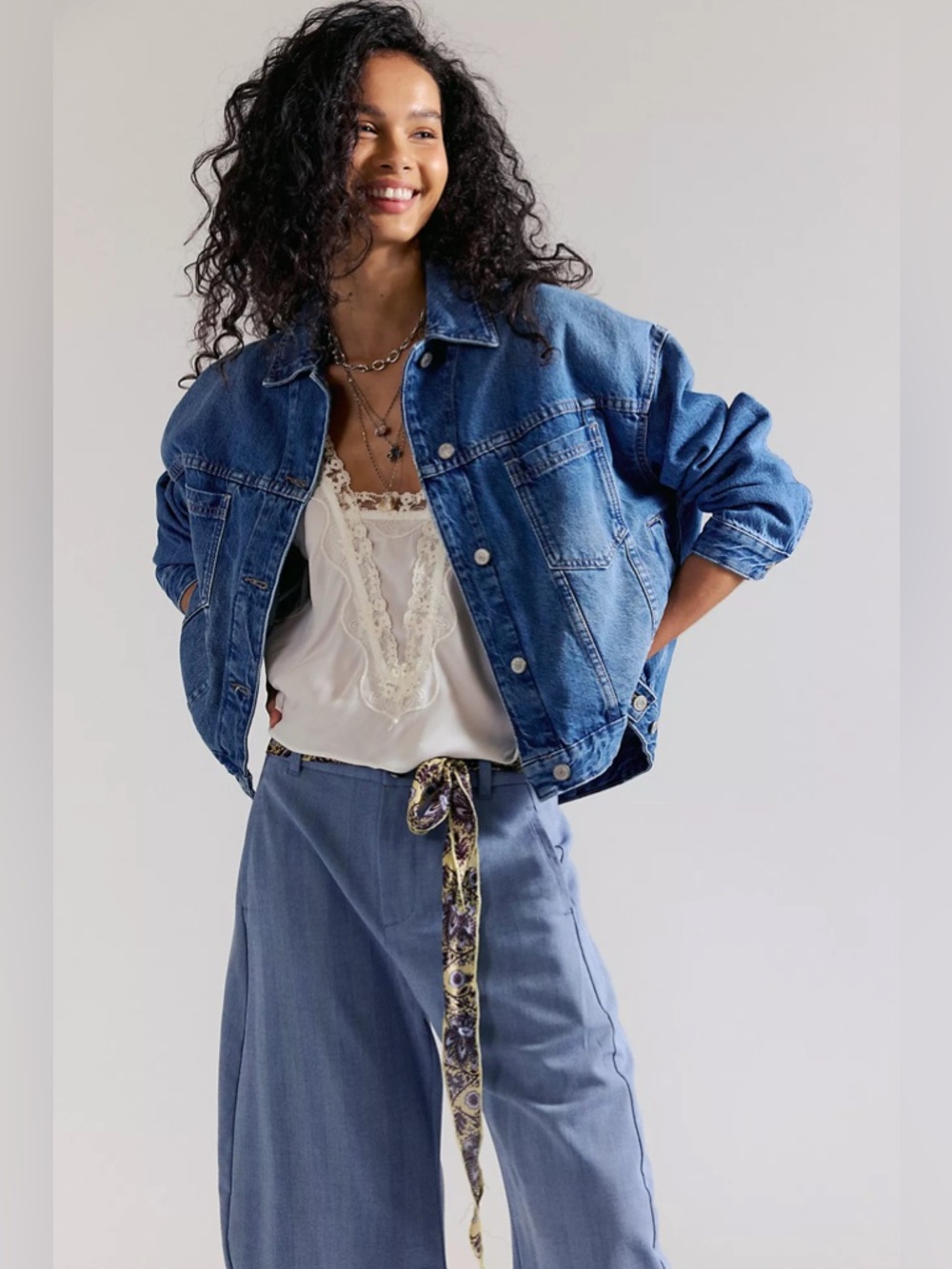 We The Free Opal Swing Denim Jacket - Colour Cowboy Romance